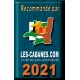 Plaque déco métal "recommandé par" Les Cabanes 2021