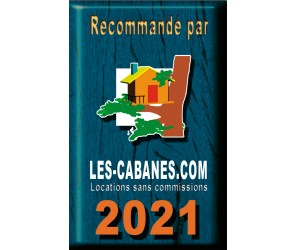 Plaque déco métal "recommandé par" Les Cabanes 2021