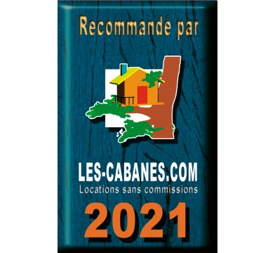 Plaque déco métal "recommandé par" Les Cabanes 2021