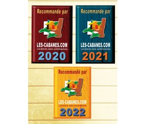 LOT 3 Plaque déco métal "recommandé par" Les Cabanes 2022