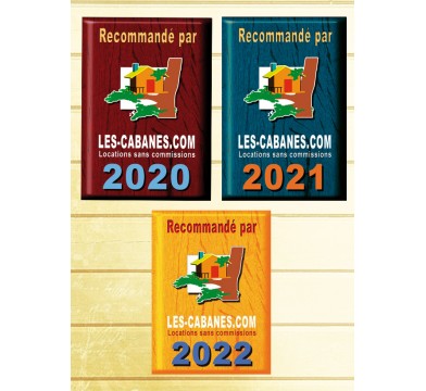 LOT 3 Plaque déco métal "recommandé par" Les Cabanes 2022