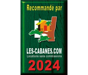 Plaque déco métal "recommandé par" Les Cabanes 2024