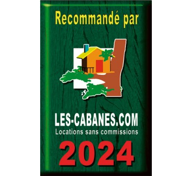 Plaque déco métal "recommandé par" Les Cabanes 2024