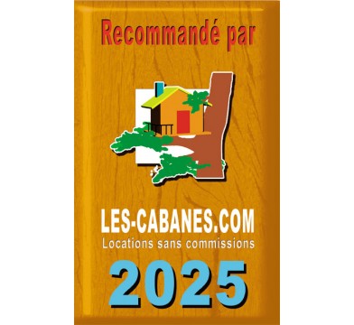 Plaque déco métal "recommandé par" Les Cabanes 2025